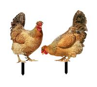 Toddmomy Realistic Chicken Garden Stakes 2Pcs Acrylic Yard Inserts for Outdoor Lawn Patio Decoration 9.25 X 4.89 X 0.12 Inches