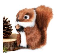 Toddmomy Realistic Stuffed Squirrel Model 3.74 Inch Mini Forest Animal Decoration for Home Office Tabletop Nature Inspired Photography Prop