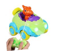 Toddmomy Remote Control Dinosaur Car with Lights and Music Cartoon Vehicle for Boys and Rotating Racing for Indoor Outdoor Play Enhances Motor Skills and Imagination