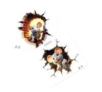 Toddmomy Removable 3D Cartoon Mouse Hole Wall Decals 15X15Cm 2Pcs for Living Room and Bedroom Wall Stickers Nursery Door Decoration