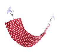 Toddmomy Reptile Lizard Hammock with Suction Cups, Red Polka Dot Canvas Hanging Bed for Bearded Dragon and Gecko, Soft Fabric Pet Cage Swing Bed for Sleeping and Climbing