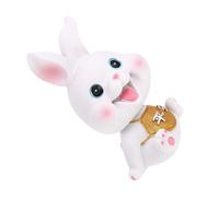 Toddmomy Resin Craft Head Shaking Bunny Figurine Desktop Ornament Elegant Design, Creative Resin Rabbit Adornment for Home and Office Decoration