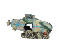 Toddmomy Resin Fish Tank Decor Submarine Shape Aquarium Ornament Retro Underwater Ruins Simulation Stress Relief Hiding Cave for Fish Easy Use Decorative Landscape for Aquariums