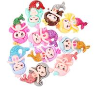 Toddmomy Resin Mermaid Charms with Delicate Design 10pcs Adorable Cartoon Mermaid Shape for DIY Phone Case Crafts and Jewelry Making for Photoing and Theme Party Decoration