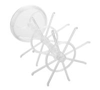 Toddmomy Rotating 2 Tier Bracelet Stand Display Hooks Plastic Jewelry Tower Organizer for Convenient Storage of Hair Ties and Jewelry, for School and Office Use