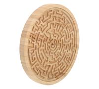 Toddmomy Round Wooden Labyrinth Maze Board for Handheld Bead Moving Puzzle for Early Education Critical Thinking Spatial Reasoning Travel Friendly Brain Teaser Game for Boys