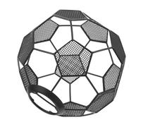Toddmomy Rustic Electroplated Soccer Lamp Shade Metal Football Ceiling Light Cover with Hole Hollow-Out Sport Lampshade for Bar Game Nights Home Decor Iron Mesh Football Fixture Replacement