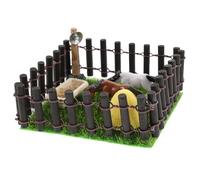 Toddmomy Scale Farm Model with Brown Fence for DIY Microlandscape Layout and Realistic Miniature Ranch Decor for Living Room Bedroom Kitchen