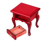 Toddmomy Scale Miniature Dollhouse Bedside Table with Drawer French Country Style Small Nightstand for Living and Bedroom Doll Furniture Decor