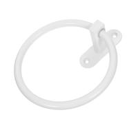 Toddmomy Self-adhesive Hand Towel Holder Wall Mounted Space-saving Towel Ring for Bathroom Laundry Minimalist White Aluminum Rack for Quick Drying and Compact Storage