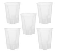 Toddmomy Self Watering Planter Pot 6 Inch Transparent Automatic Water-Absorbing Orchid Flower Pot Indoor Plant Container for Home Office Garden