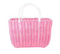 Toddmomy Shopping Basket Practical Retro Art Plastic Woven Large Capacity with Handle Storage Basket Compact and Sturdy for Home Use, Suitable for Bathroom Toiletries and Vegetables
