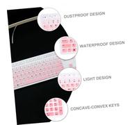 Toddmomy Silicone Keyboard Cover for Wired Keyboard Dustproof Protective Film Ultra-thin Gradient Pink Skin Compatible with Optiplex Smooth Comfortable Touch