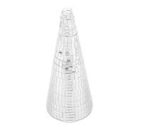 Toddmomy Silver Decorative Cone Tree with Mirrored Mosaic Disco Accents