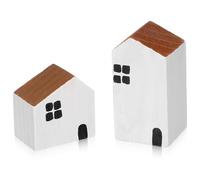 Toddmomy Simple Wooden House Fine Workmanship and Wonderful Visual Effect Pine Material 2pcs Desktop Ornament Creative and Unique Home Scene Layout Prop for Room Indoor Decor