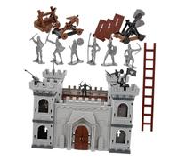 Toddmomy Simulation Military Castle Model with Ancient Siege Equipment Detailed Desktop Military Equipment Model for Boys Birthday Gift and Home Decoration
