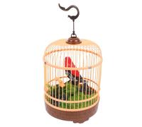 Toddmomy Singing Bird Cage with Voice Control Realistic Sounds Movement Miniature Decor for Home Garden Engaging Interactive