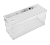 Toddmomy Small Acrylic Fish Tank LED Light and Silent Filter, Desktop Betta Aquarium for Home Office Decor, Water Circulation System, White Non-Heated Shrimp and Goldfish Bowl