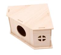 Toddmomy Small Animal Wooden Hideout House for Hamsters Dwarf Hamsters Chinchillas Durable Triangle Shelter with Smooth Texture Wear Resistant Resting and Playing Nest for Year Use Cage