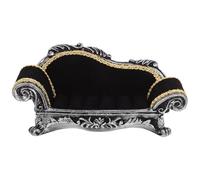 Toddmomy Small Jewelry Display Holder Sofa Shaped Organizer in Black Resin and Flannel, Sl esign to Hold Earrings and Rings, for Christmas and Festive Occasions