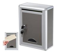 Toddmomy Small Lockable Wall Mailbox 11.2X8.5X4.1 Inches Aluminum Alloy Suggestion Box for Secure Feedback Donation Complaint Collection in Offices Schools Homes