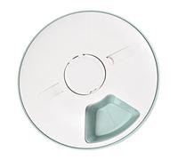 Toddmomy Smart Timing Pet Feeder 6-slot Detachable Feeding Bowl Automatic Cat and Dog Feeding Plate Green White for Scheduled Portion Control