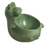 Toddmomy Smooth Surface Polished Ceramic Bowl Raised Cat Bowl Stand High Base Pet Feeder Cat Water Holder Green