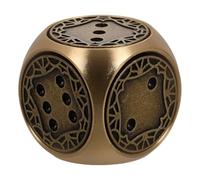 Toddmomy Solid Brass 6-Sided Metal Dice for Board Games Hand-Polished Retro Mini Creative Gaming Dice Set for Tabletop Role Playing