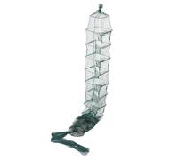 Toddmomy Square Crab Bait Cage: Lobster fish Shrimp Portable Nylon Foldable Cast Net - Collapsible Fishing Traps Nets Accessories for Crayfish 2.6 meters 13 sections 8 holes