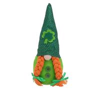 Toddmomy St Patrick S Day Faceless Gnome Doll Ornament Adorable Girl Design Eco-friendly Shamrock Decoration for Home Bedroom Living Holiday Party Accessory