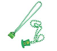 Toddmomy St Patrick's Day Green Beads Pendant Charms Set for Women Lightweight Non Woven Necklace Accessories Comfortable Fit for Adults and Festive Decoration for Parades and Parties