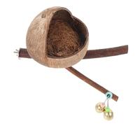 Toddmomy Stable Natural Coconut Shell Bird Nest with Perch and Bell Resting Bed for Parakeets and Parrots Safe Birdcage Accessory for Training Nesting Skills and Comfortable Sleep