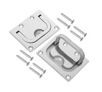 Toddmomy Stainless Steel Floor Locks Flush Hatch Pull Handles with Mount Screws Recessed Boat Hatch Lift Handles for Yacht Deck and Home Furniture Secure and Easy DIY Installation