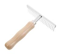 Toddmomy Stainless Steel Horse Hair Brush with Wooden Handle Undercoat Scrubber Comb for Efficient Shedding Dematting and Tangle Removal Versatile Grooming Tool for Horses Dogs Cows and
