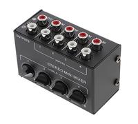 Toddmomy Stereo Mini Mixer Channel Audio Mixer Passive Design Ultra Low Noise for CD Players Instruments Durable Construction Isolation with Crosstalk Prevention