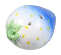 Toddmomy Strawberry Shaped Ceramic Ocarina for Musical Instrument for Beginners Enhances Creativity and Music Cognition Portable for Boys and Blue Design