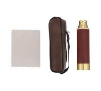 Toddmomy Stretch Single Binoculars Copper and Leather Material 25x30 Vintage Pirate Retro Telescope Lightweight Portable with Storage Bag for Hunting and Outdoor Activities