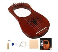 Toddmomy String Lyre Harp with Tuning Rod Handheld Vintage Harp Instrument with Rounded Edges for Comfortable Playing Durable Lovers