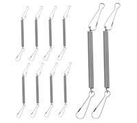 Toddmomy Sturdy Stainless Steel Spring Hook 10 Pack for Rabbit Cages Secure Closure for Water Bottle Easy to Install Fastener for Small Animal Enclosures