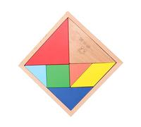 Toddmomy Tangram Wooden Puzzle for Educational Early Learning Game for Fun Combinations of Shapes Like House Rocket Safe Water Based Paint Supervised Play Recommended