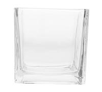 Toddmomy Thickened Transparent Glass Planter Square Shape Hydroponic Flower Vase Modern Home Decor Table Centerpiece for Weddings Clear Robust Decorative Vase