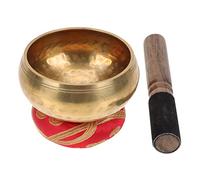 Toddmomy Tibetan Singing Bowl Meditation Set 8cm Copper Sound Bowl Leather Mallet and Cushion for Yoga and Mindfulness Healing, Handmade Nepal Buddhist Temple Decor Random Color