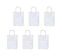 Toddmomy Tote Bags for Waterproof with Square Bottom Pvc 6pcs Easy to Wipe Clean, Stylish Plastic Groceries and Celebrations
