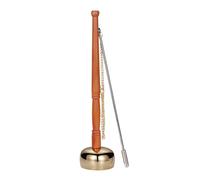 Toddmomy Traditional Buddhism Copper Yin Qing Buddha Musical Instrument with Wooden Handle Retro Design Not Easy to Slip off Easy to Carry Suitable for Ancestral Places and Restaurants