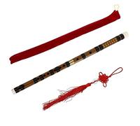 Toddmomy Traditional Chinese Bamboo Flute, Two-piece Wooden Musical Instrument for Beginners and Kids, Portable Chinese Flute with Random Accessories for Learning and Performance