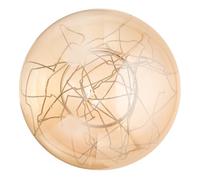 Toddmomy Transparent Glass Replacement Globe Lampshade for Pendant Ceiling Light Fixture Cover Single-Mouth Design with Silver-Gold Curves Opening Suitable for Modern Hanging Lamps