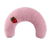 Toddmomy U-shaped Cat Neck Pillow Pink Plush Deep Sleep Cushion for Kittens Neck Protection Soft Pet Rest for Home and Travel