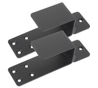 Toddmomy U Shaped Door Barricade Brackets Heavy Duty Security Bar Holder for Sliding Barn Doors and Fence Gates Black 2Pcs
