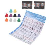 Toddmomy Ukulele Chord Chart with Fretboard Stickers and Felt Picks for Beginners Portable Music Theory Cheat Rapid Mastery Tool for Versatile Playing and Sound Quality Enhancement