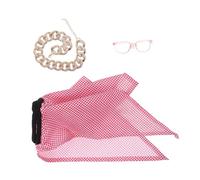 Toddmomy Ultrabreathable Middle Eastern Dog Scarf with Sunglasses Chain Necklace Lightweight Puppy Bandana Headdress for Small Dogs and Cats Stylish Desert Costume for Halloween and Themed